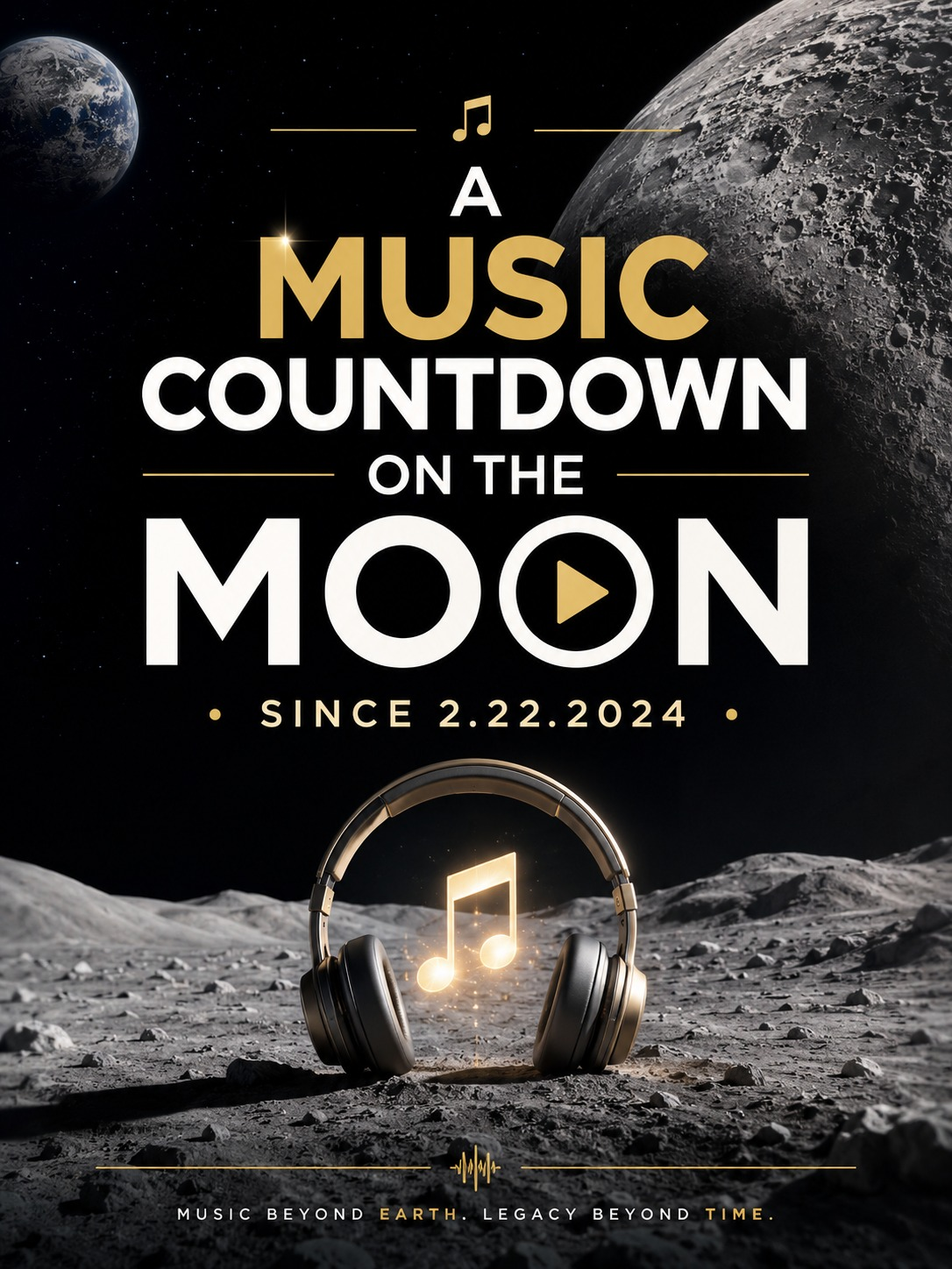 A music countdown on the Moon